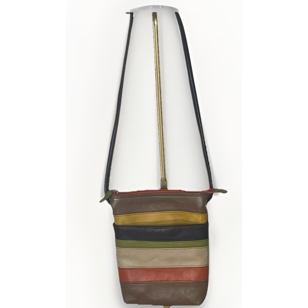 ILI New York Leather Organizer Crossbody‎ Multicolor Bag